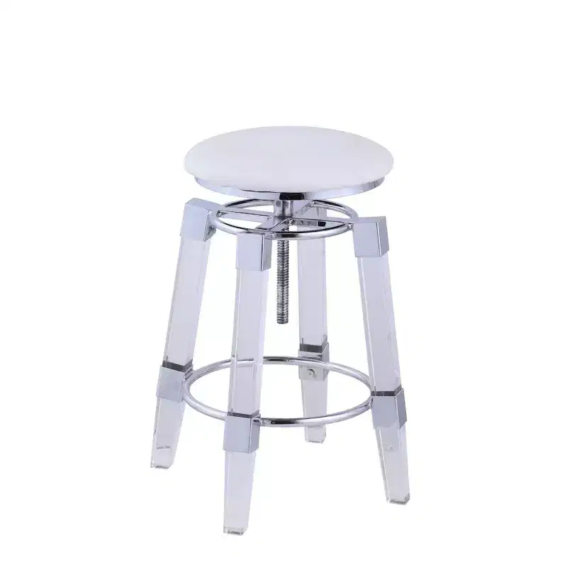 Chintaly Imports,Contemporary Rotation-Adjustable Stool Upholstered Seat