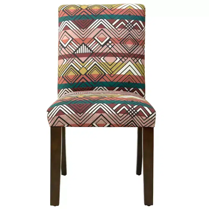 Upholstered Dining Chair in Geometric Print