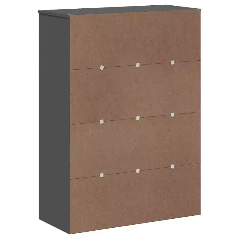 Industrial Highboard Top with 3 Shelves & Frosted Glass Doors – Anthracite