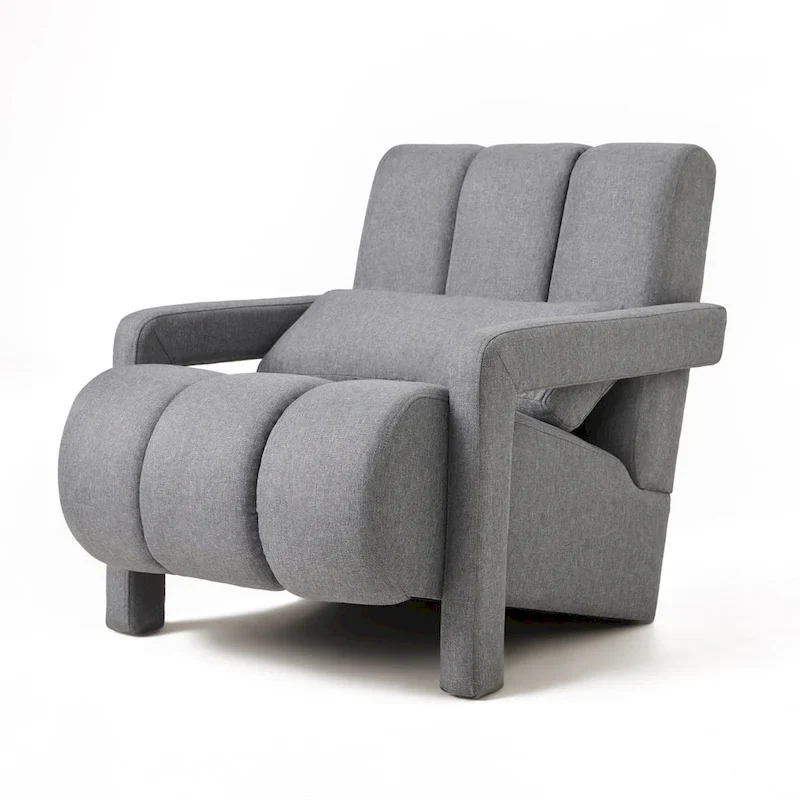 Modern Linen Upholstered Accent Chair with 1 Pillow, Set of 1