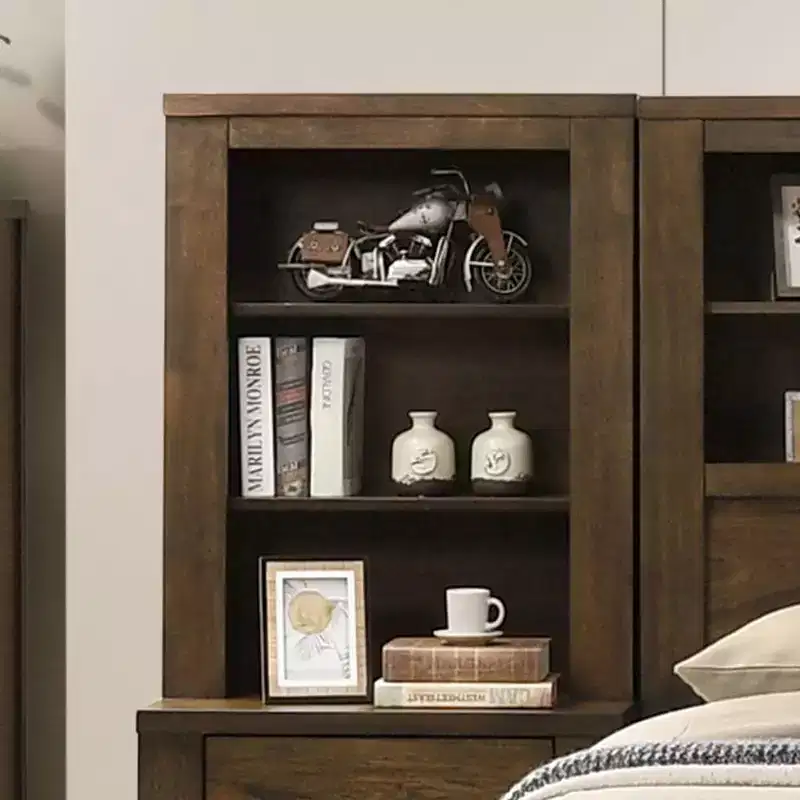 Decorative Storage Side Pier Cabinet Oak Finish Wood Composite Bedroom Organizer