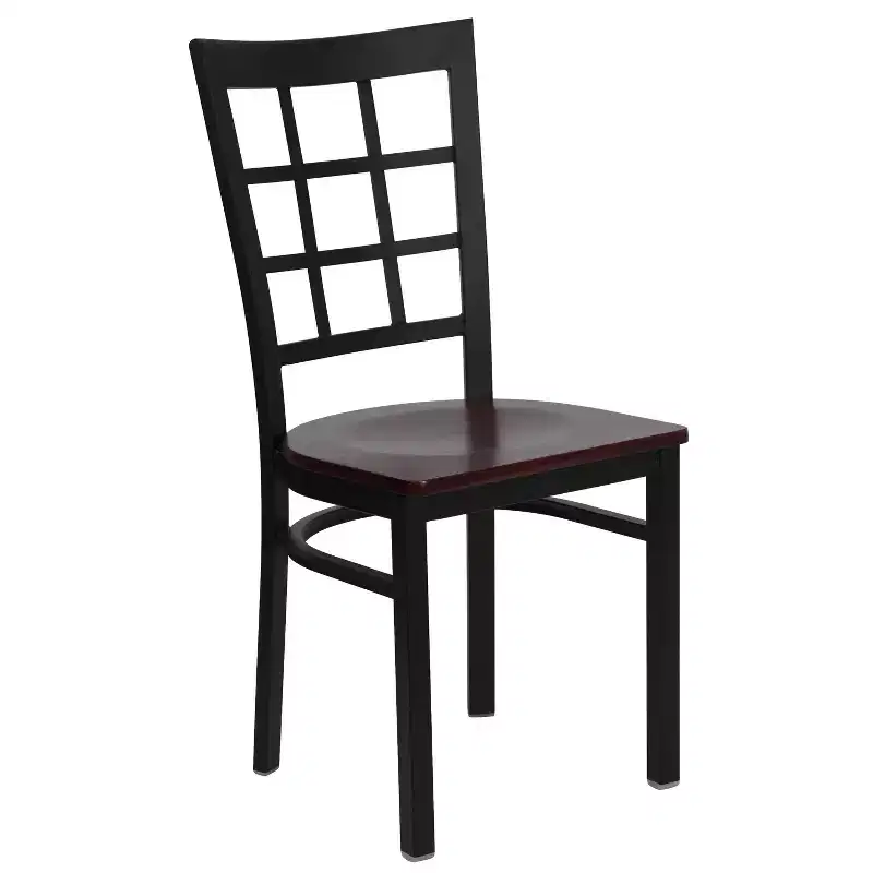 Flash Furniture Black Window Back Metal Restaurant Chair