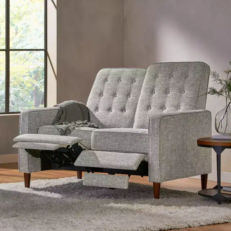 Christopher Knight Home Denison Upholstered Tufted Loveseat Pushback Recliner
