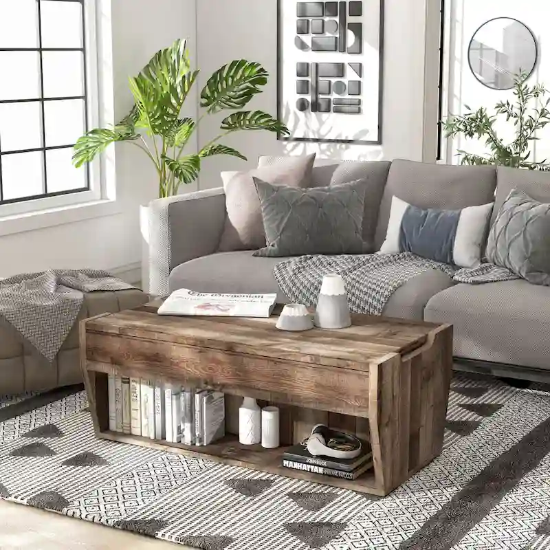 Rere Rustic 41-inch Wood Lift-top Coffee Table