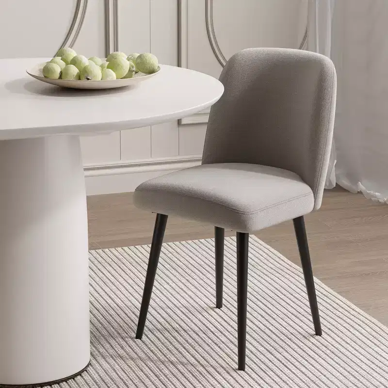 MAYEERTY Dining Chair Black Metal Leg Gray for Dining Room Kitchen