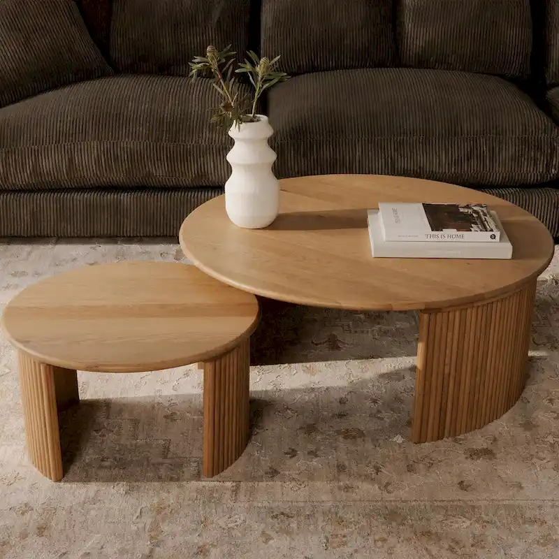 NADAAL STUDIOS Pence, Small Oval Coffee Table, Dark Brown