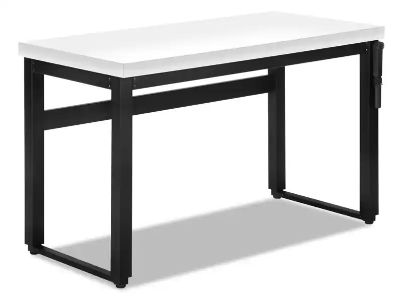 47.25 Adjustable Height Office Desk - White/Black