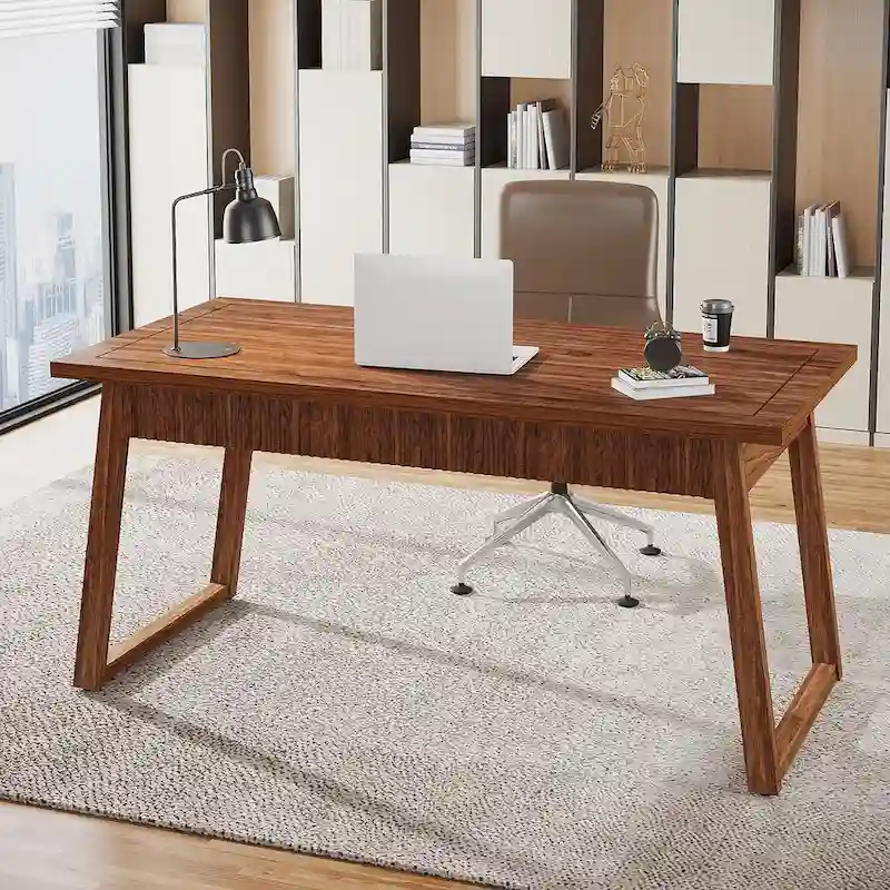 Mid-Century Modern Executive Desk with Drawer