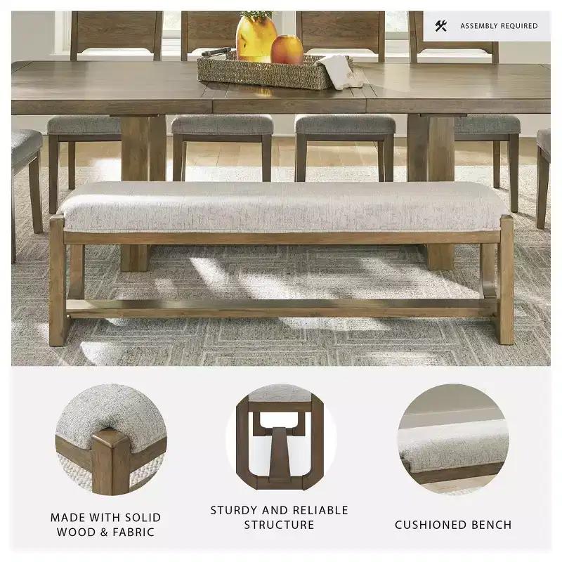 Signature Design by Ashley Cabalynn Farmhouse 63 Dining Bench, Light Brown
