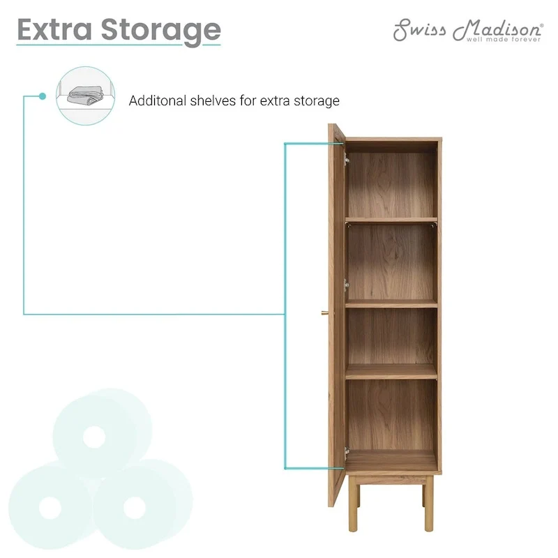Classe 15 W x 60 H x 15 D Linen Cabinet in Oak