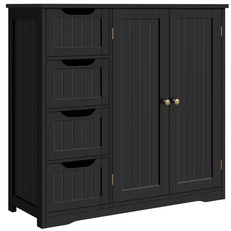 Yaheetech Wooden Bathroom Storage Cabinet Slide Floor Cabinet