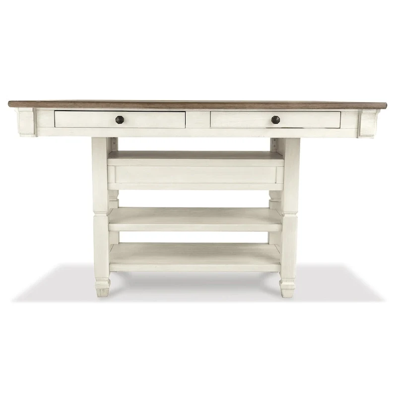 Signature Design by Ashley Bolanburg Antique White / Brown 7-Piece Counter Height Dining Package