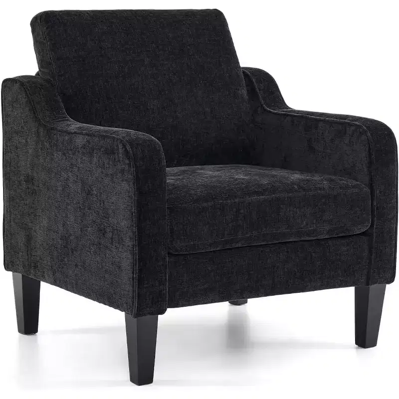 Accent Chair for Living Room, Reading Chair Mid Century Modern Soft Chenille Upholstered Arm Chair