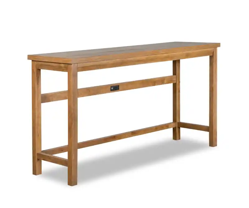 66 Modern Sofa Table with Shelf - Light Brown Oak