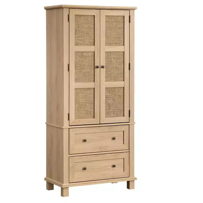 Buylateral Lamberton Cane Kitchen Cabinet Blonde Oak