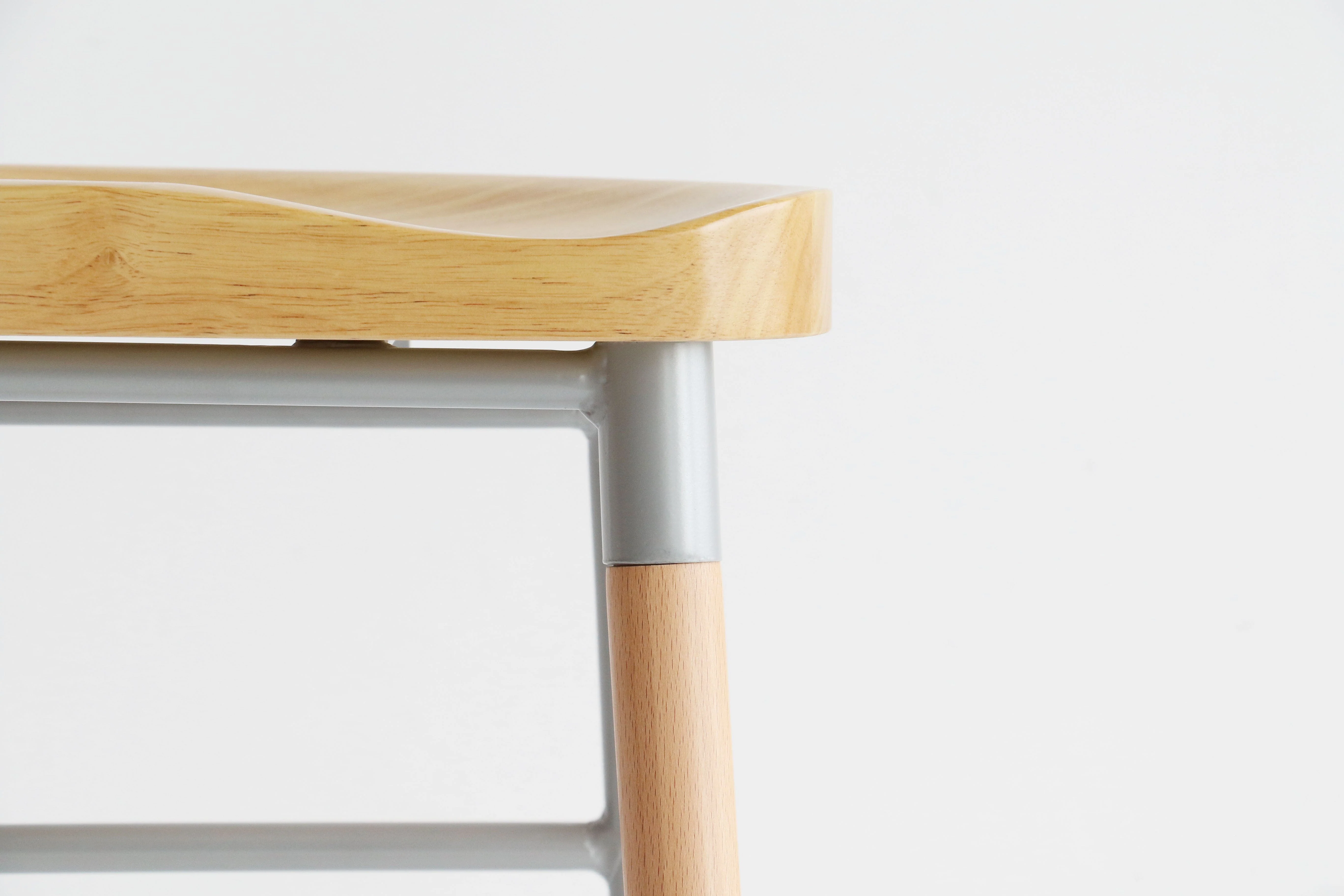 Gray Low Upholstered Stool