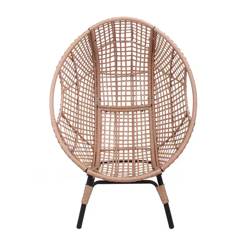 GDFStudio Larkin Modern Galvanized Steel and Polyester Upholstered Egg Chair