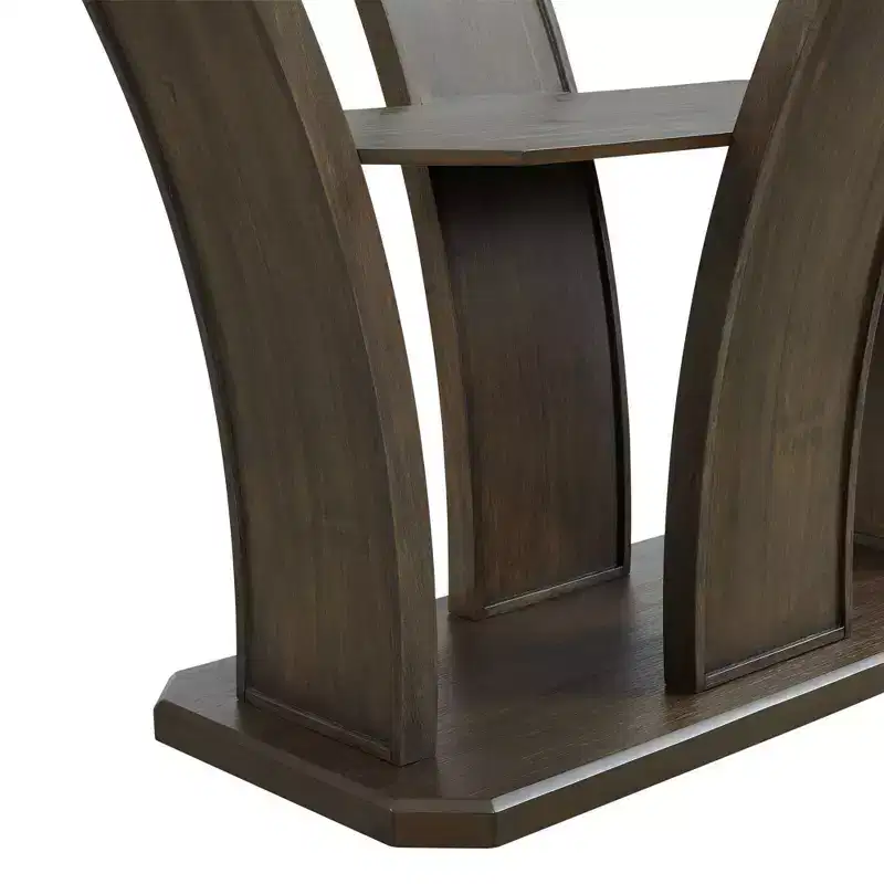 Simms Rectangular Counter Height Table Walnut - Picket House Furnishings: Glass Top, Mid-Century Modern, Seats 4