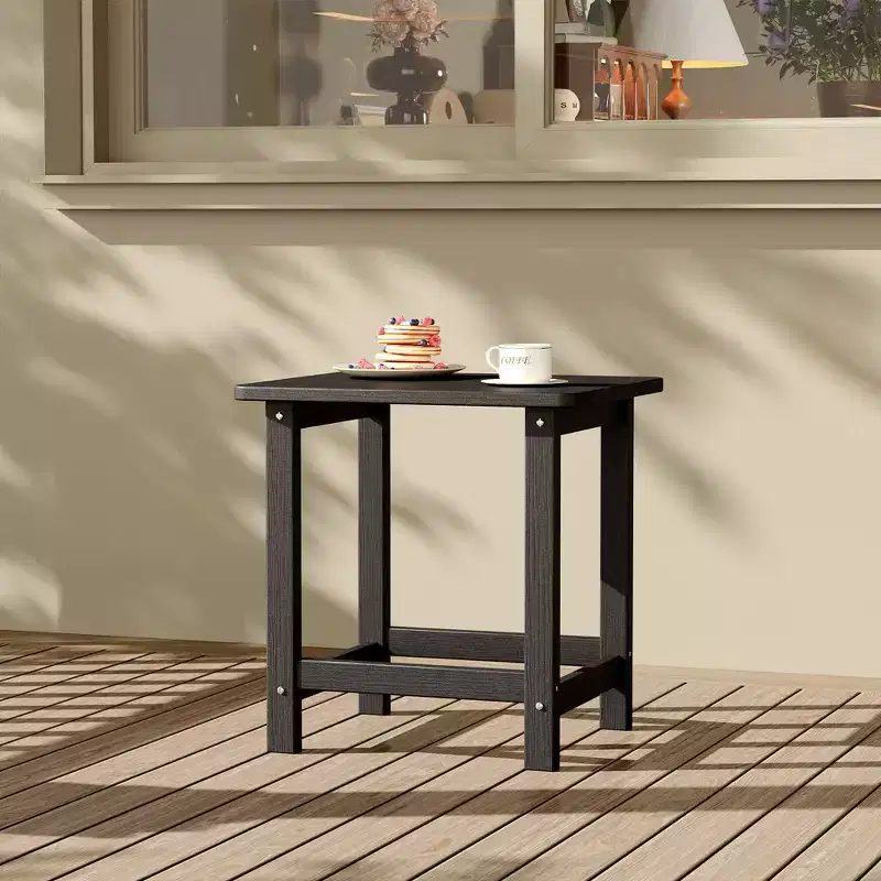 HDPE Adirondack Square Outdoor Side Table,Weather Resistant & Easy Assembly Patio End Tables,Durable Small Patio Table for Beach,Pool, Balcony, Porch