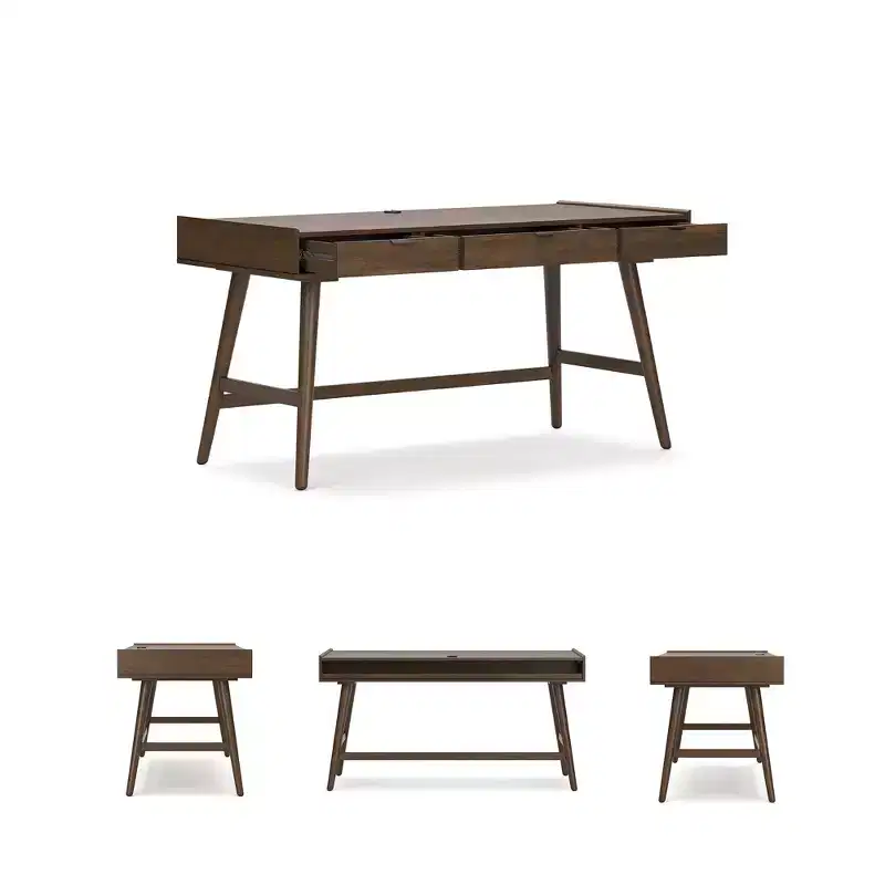 Signature Design by Ashley Lyncott 60 Mid-Century Home Office Desk, Brown