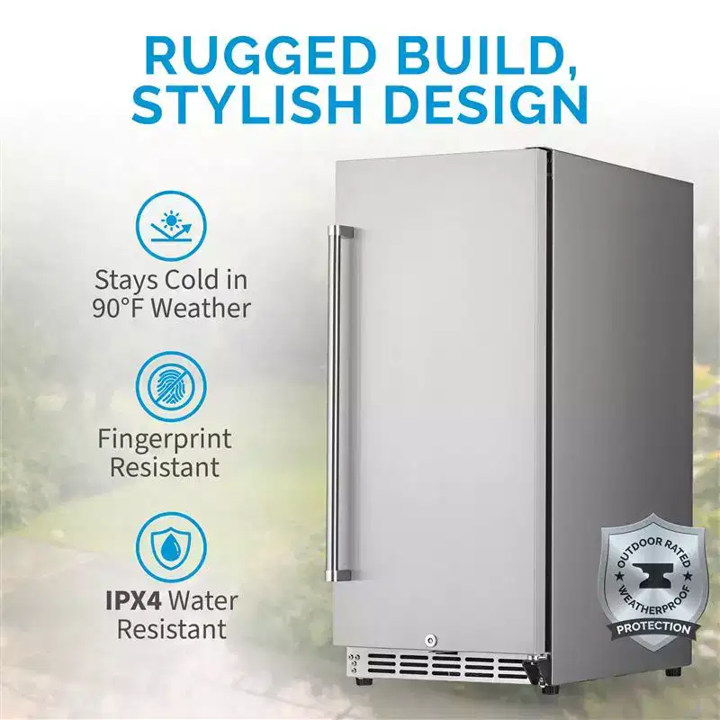 Newair 15 3.2 Cu. Ft. Commercial Built-In Stainless Steel Beverage Fridge -15