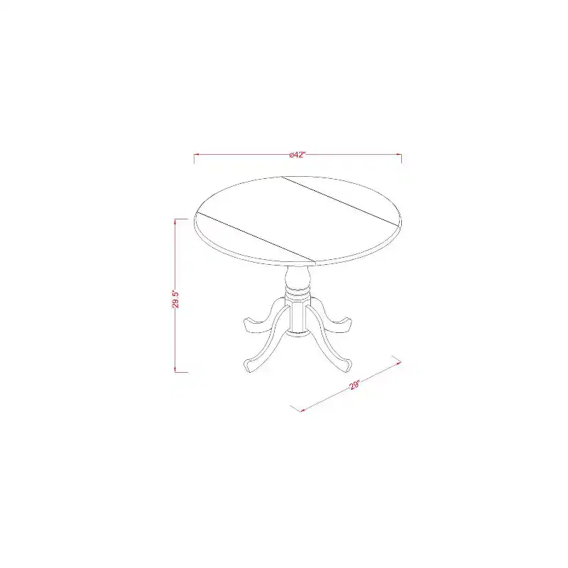 Black / Natural / Walnut Drop-Leaf Dining Table – Seats up to 4