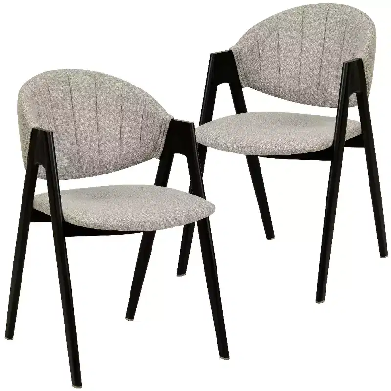 Savor Modern Dining Chair  Upholstered Side Chairs with Curved Back and Iron Frame Mid-Century Kitchen & Dining Room Chairs Set of 2