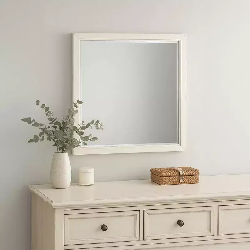 Solid Wood Dresser Mirror with Beveled Glass 38