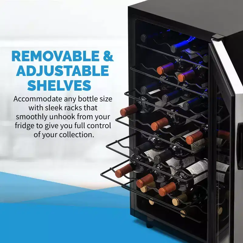 Newair 50-Bottle 18.9 Stainless Steel Freestanding Wine Fridge