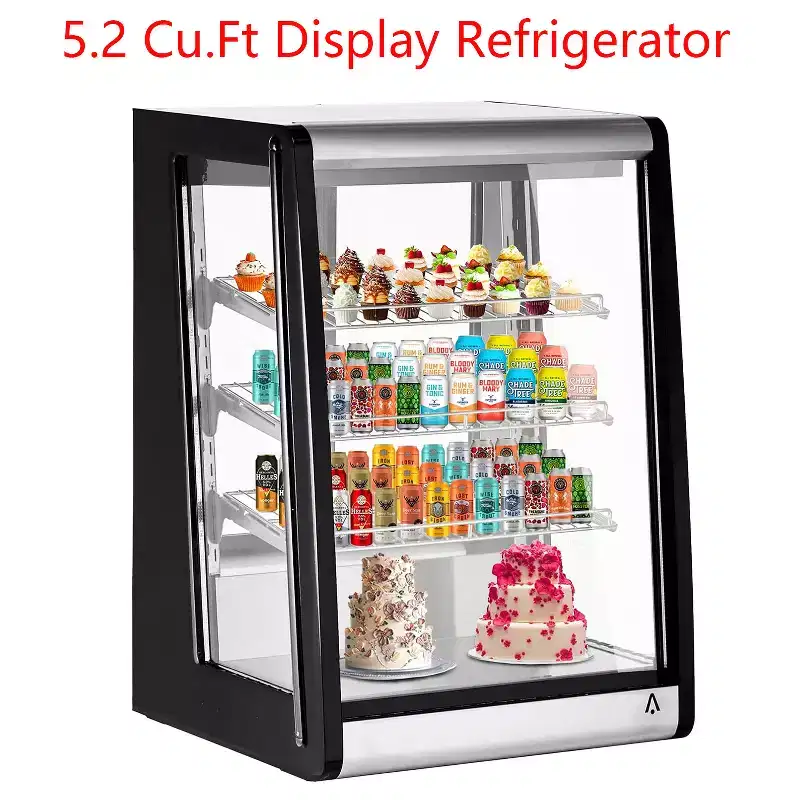 Garvee 5.2 Cu.Ft Refrigerated Display Case Commercial Countertop Refrigerator With LED Light