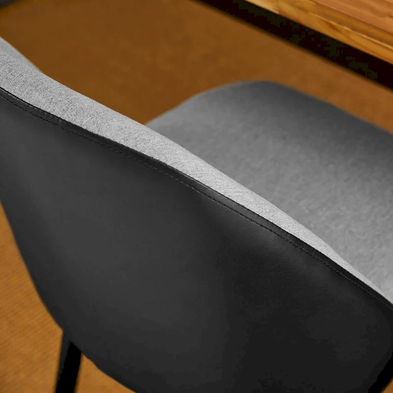 Glitzhome Set of 4 Mid-Century Leatherette Stitched Dining Accent Armchairs