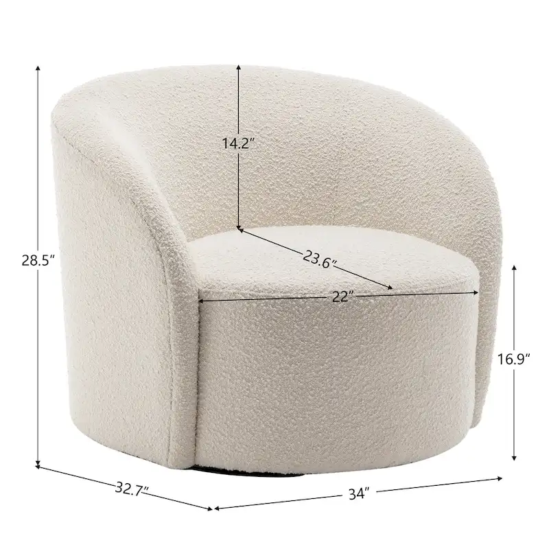 KINWELL 34 Wide Upholstered Swivel Accent Barrel Chair (Set of 2)