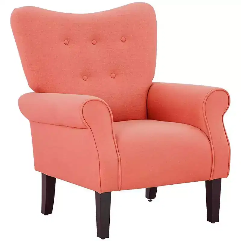 Erommy Mid Century Velvet Tufted Armchair, High Back Accent Chair