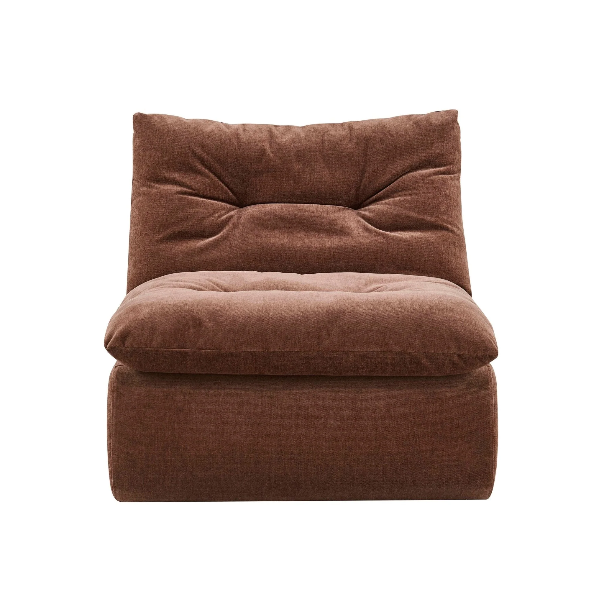 Retro Dark Rust Chenille Accent Chair with Deep Cushioned Seat for Living Room