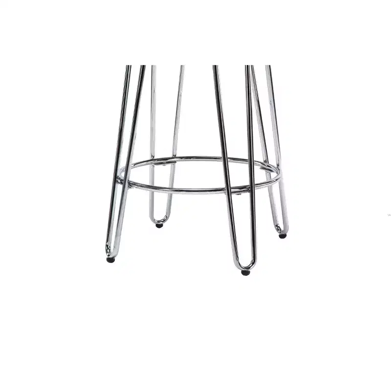 24" Quinn Counter Height Barstool Chrome - ACEssentials: Round, Steel Legs, Fixed Height, Non-Upholstered