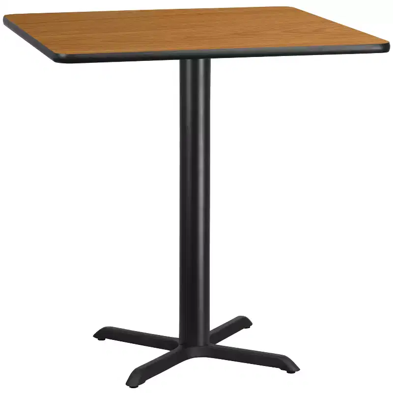 Flash Furniture 42'' Square Laminate Table Top with 33'' x 33'' Bar Height Table Base