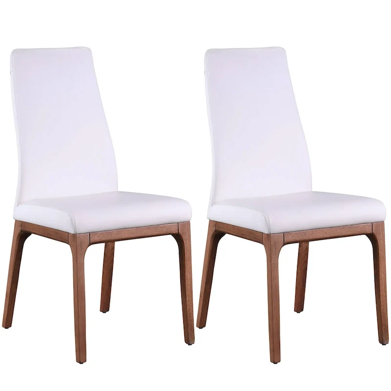 Somette Modern Contour Back Side Chair with Wood Base, Set of 2
