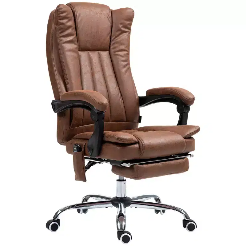 Massage Office Chair with 6 Points and Heat, Reclining Computer Chair with Adjustable Height and Footrest