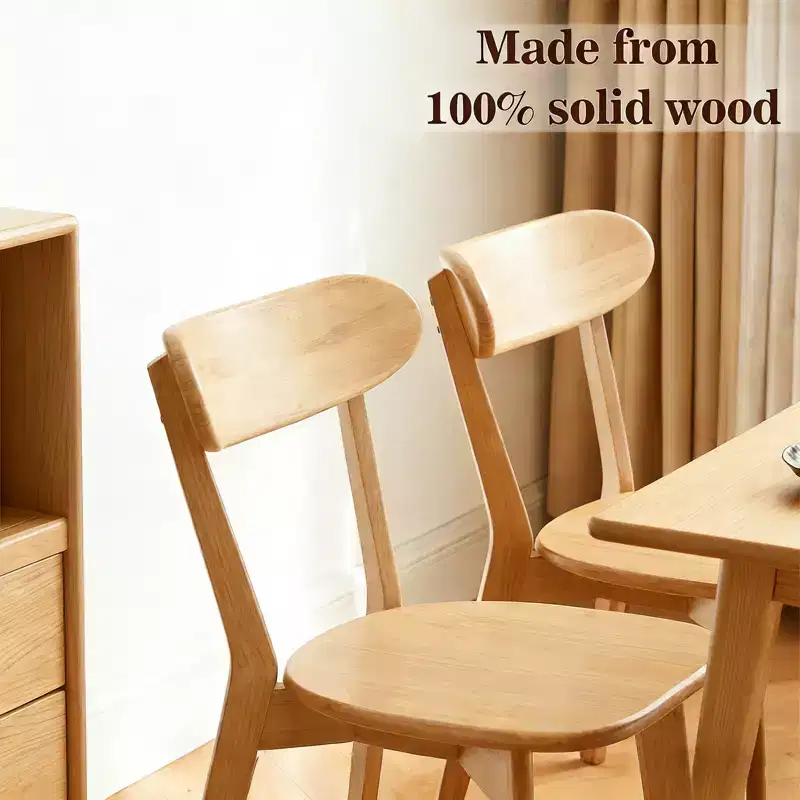 GDFStudio Dalton Mid Century Modern Solid Wood Dining Chairs with Ergonomic Curved Backrest (Set of 2)