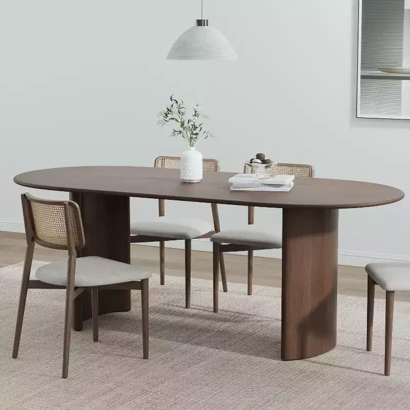 Dovelina Oval Dining Table Curved Leg Kitchen Table