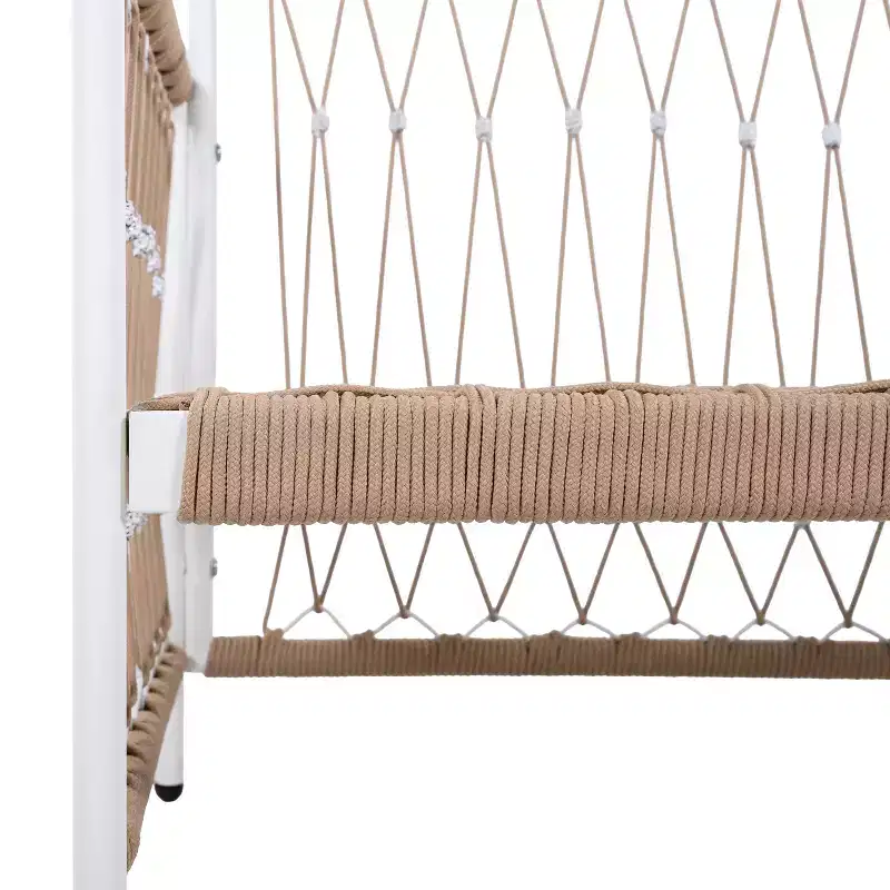 Christopher Knight Home Miles Bohemian Patio Lounge Chair with Handwoven Rope and Cushions (Set of 2)