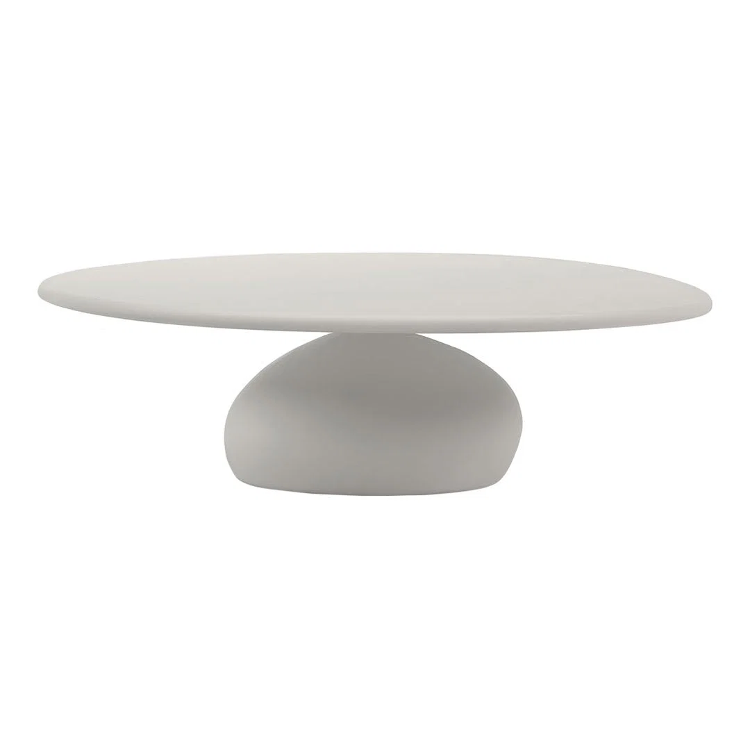 Organic Stone-Resin Coffee Table with Pebble-Inspired Rounded Base for Living Room