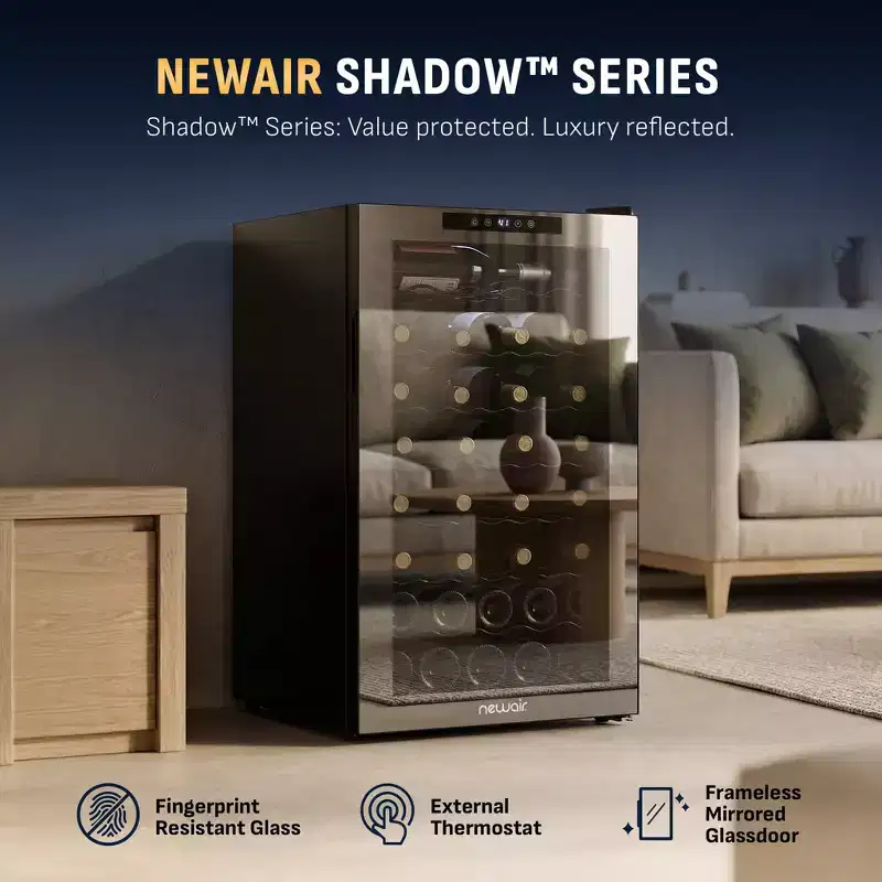 Newair 51-Bottle 19.5 Black Freestanding Wine Fridge