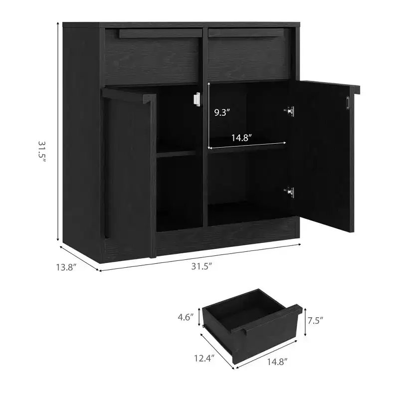 Sideboard Buffet Cabinet with 4 Drawers, 62.4 Large Coffee Cabinet with Storage, Modern Storage Buffet Table for Kitchen Dining Room, Living Room