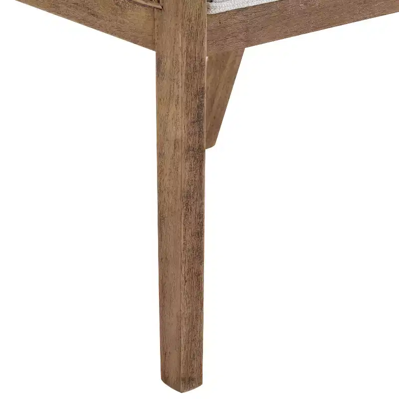 GDFStudio Rustic Fabric Upholstered Wood and Cane Dining Chairs (Set of 2)