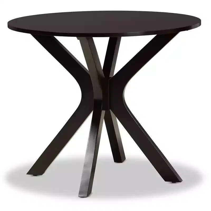 35 Kenji Wide Round Wood Dining Table - Baxton Studio