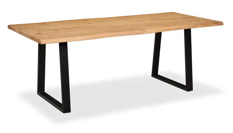 Oskar Dining Table, Acacia Wood & Metal, 79W - Natural & Black