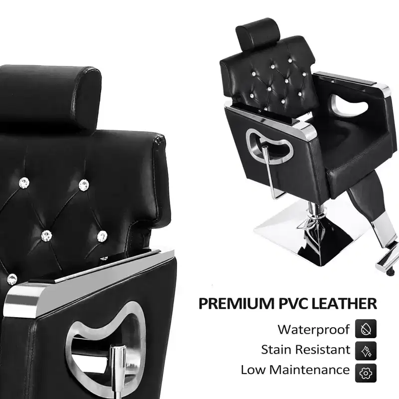 All Purpose Heavy Duty Reclining Hair Salon Chair with Headrest Brown