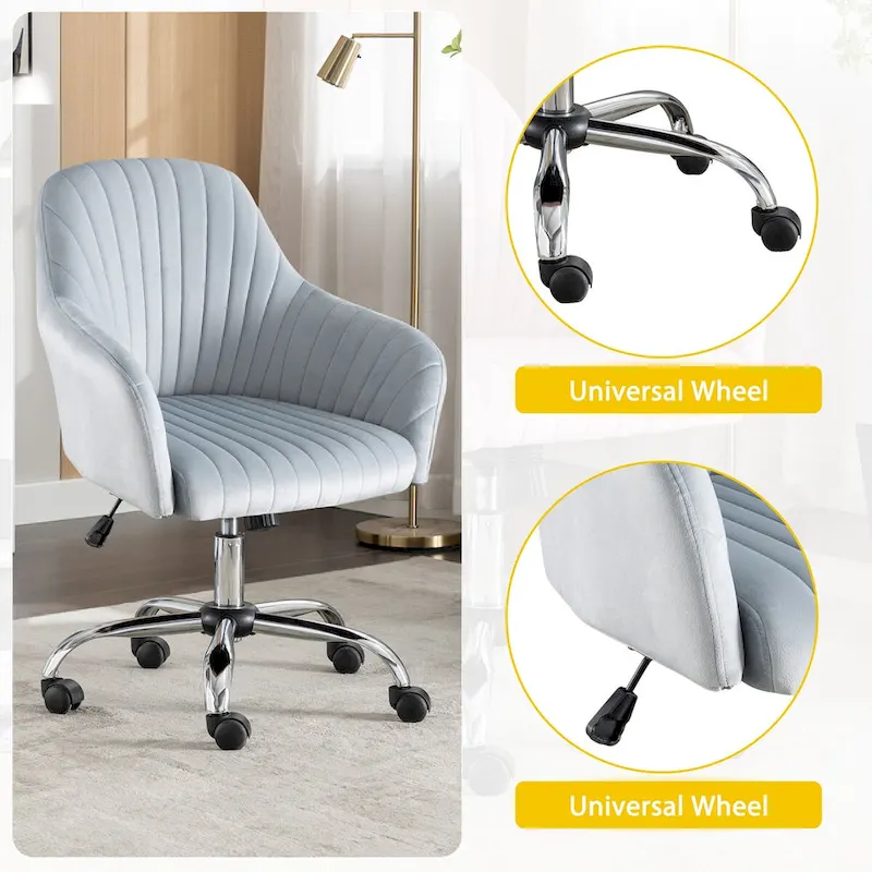 Home Office Leisure Chair with Adjustable Height and Casters