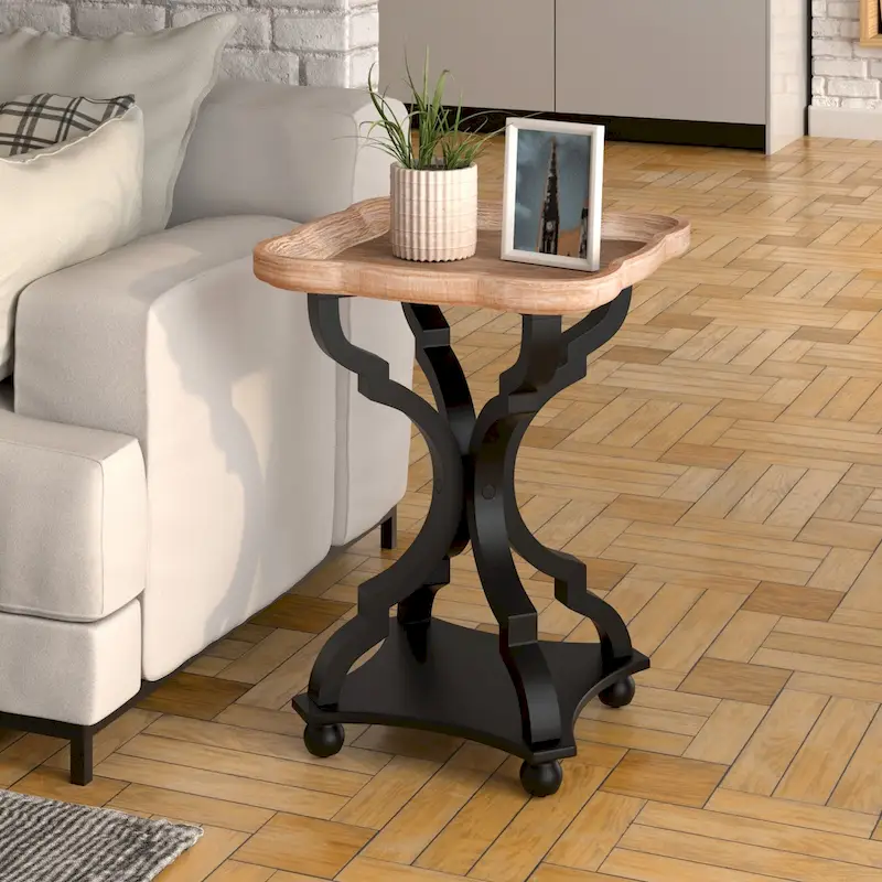 Rustic Farmhouse Tray Top End Table